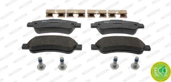FVR1927 Set of brake pads FVR1927 FERODO not prepared for wear indicator, with brake caliper screws, with accessories