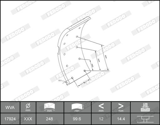 17924 FERODO PREMIER K17924.0-F3653 Brake Lining Kit, drum brake 1906236