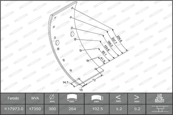 17350 FERODO PREMIER Brake Lining Kit, drum brake K17973.0-F3658 buy