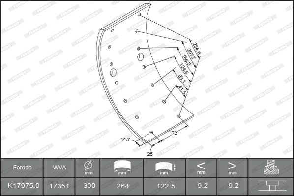 17351 FERODO PREMIER Brake Lining Kit, drum brake K17975.0-F3549 buy
