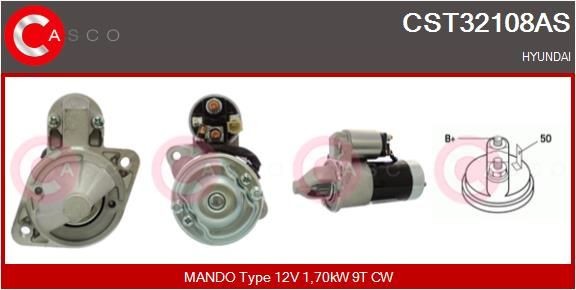 CASCO CST32108AS Starter motor 12V, 1,70kW, Number of Teeth: 9, CPS0060