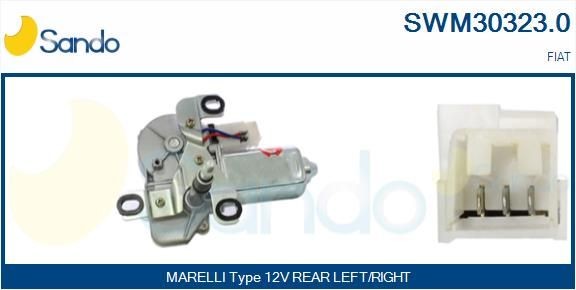 SANDO SWM30323.0 Wiper motor 12V, Rear, for left-hand/right-hand drive vehicles