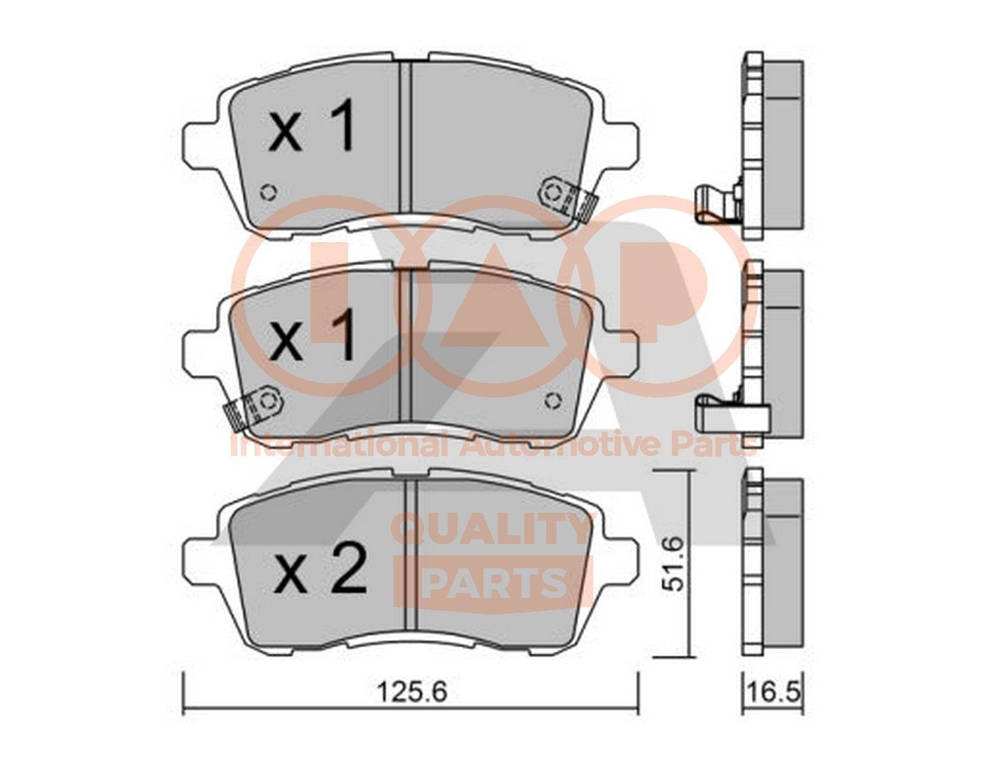 Mazda 2 Set of brake pads 15173361 IAP QUALITY PARTS 704-03100P online buy