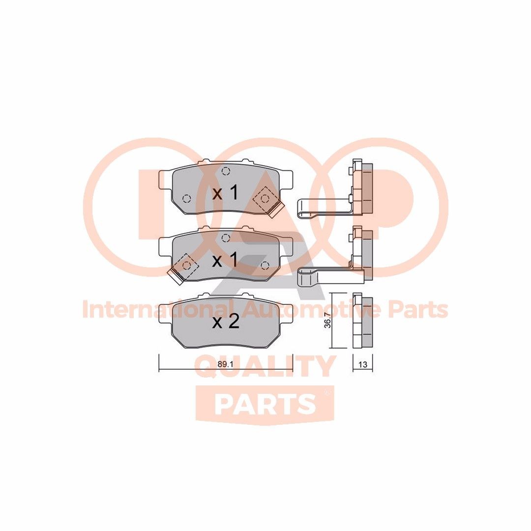 Original IAP QUALITY PARTS Disc brake pads 704-06016P for HONDA CIVIC