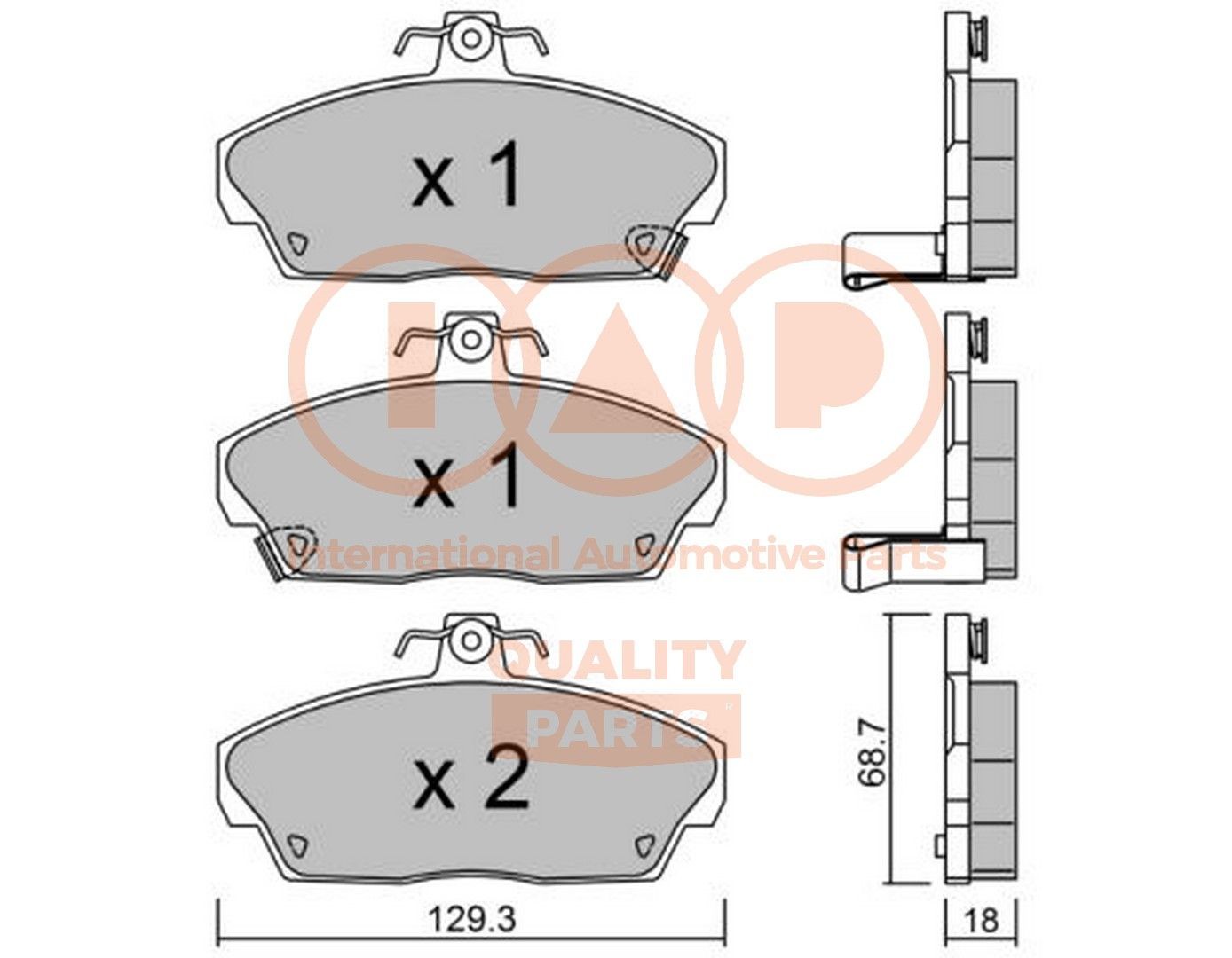 Original IAP QUALITY PARTS Brake pad kit 704-06021P for HONDA CIVIC