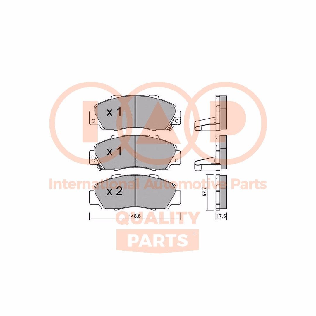 Original IAP QUALITY PARTS Brake pad kit 704-06060P for HONDA LOGO