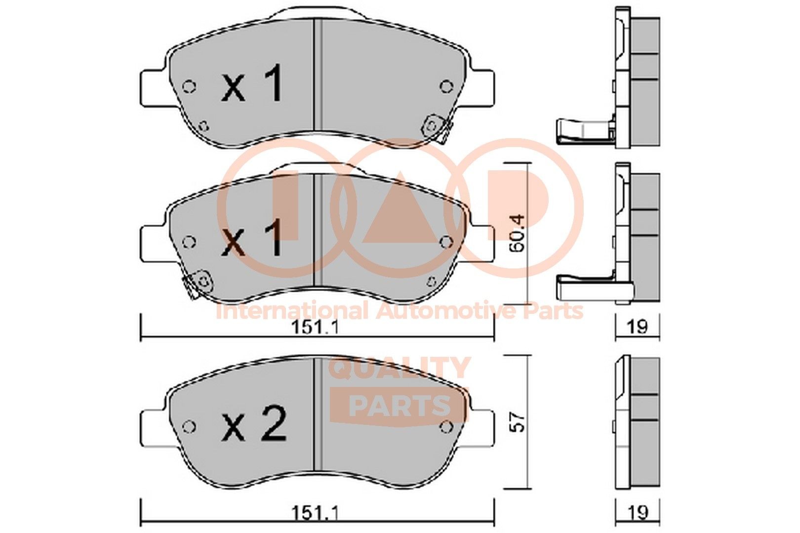 Honda INTEGRA Disk brake pads 15173407 IAP QUALITY PARTS 704-06065P online buy
