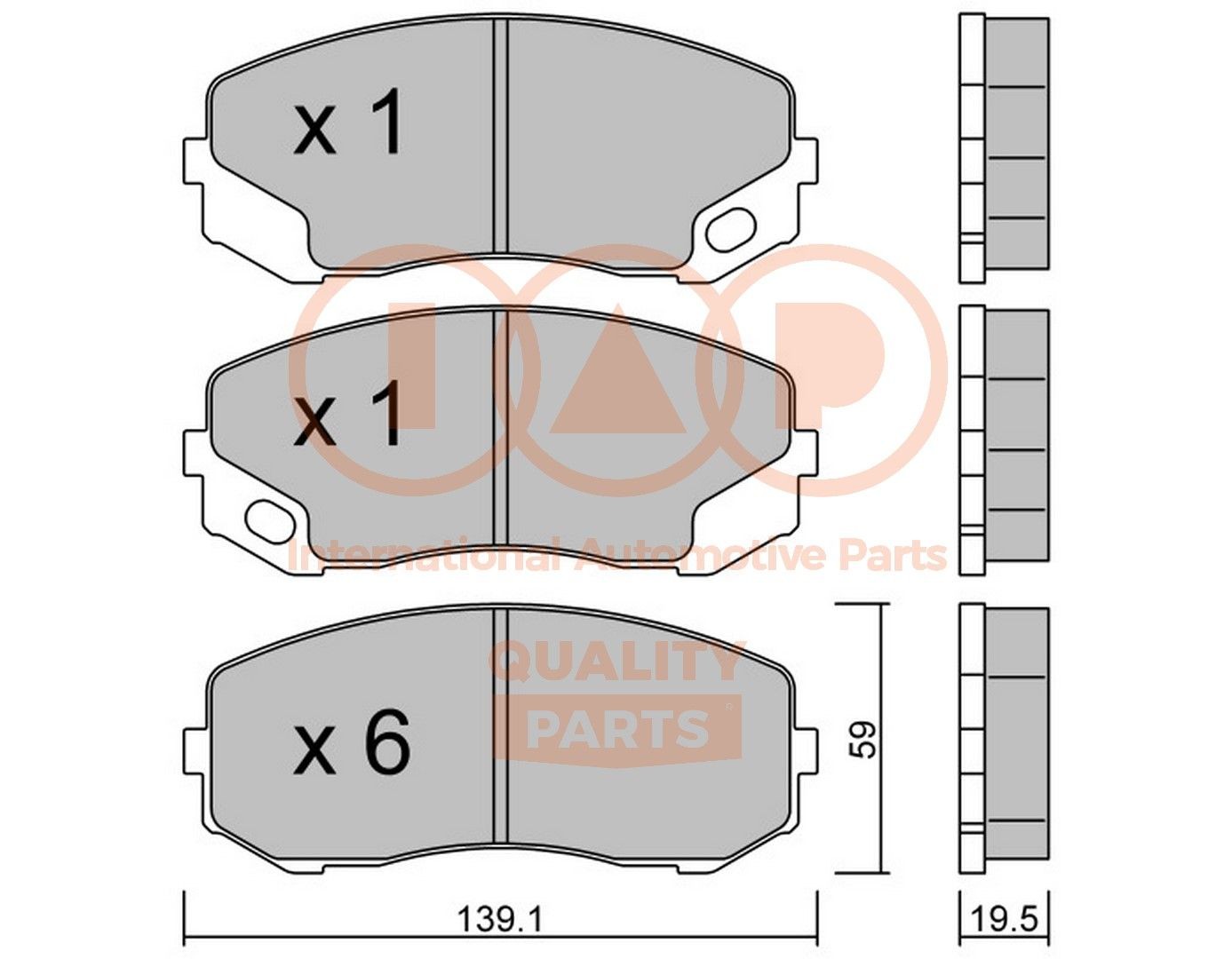IAP QUALITY PARTS 704-12103P Brake pad set MK529909