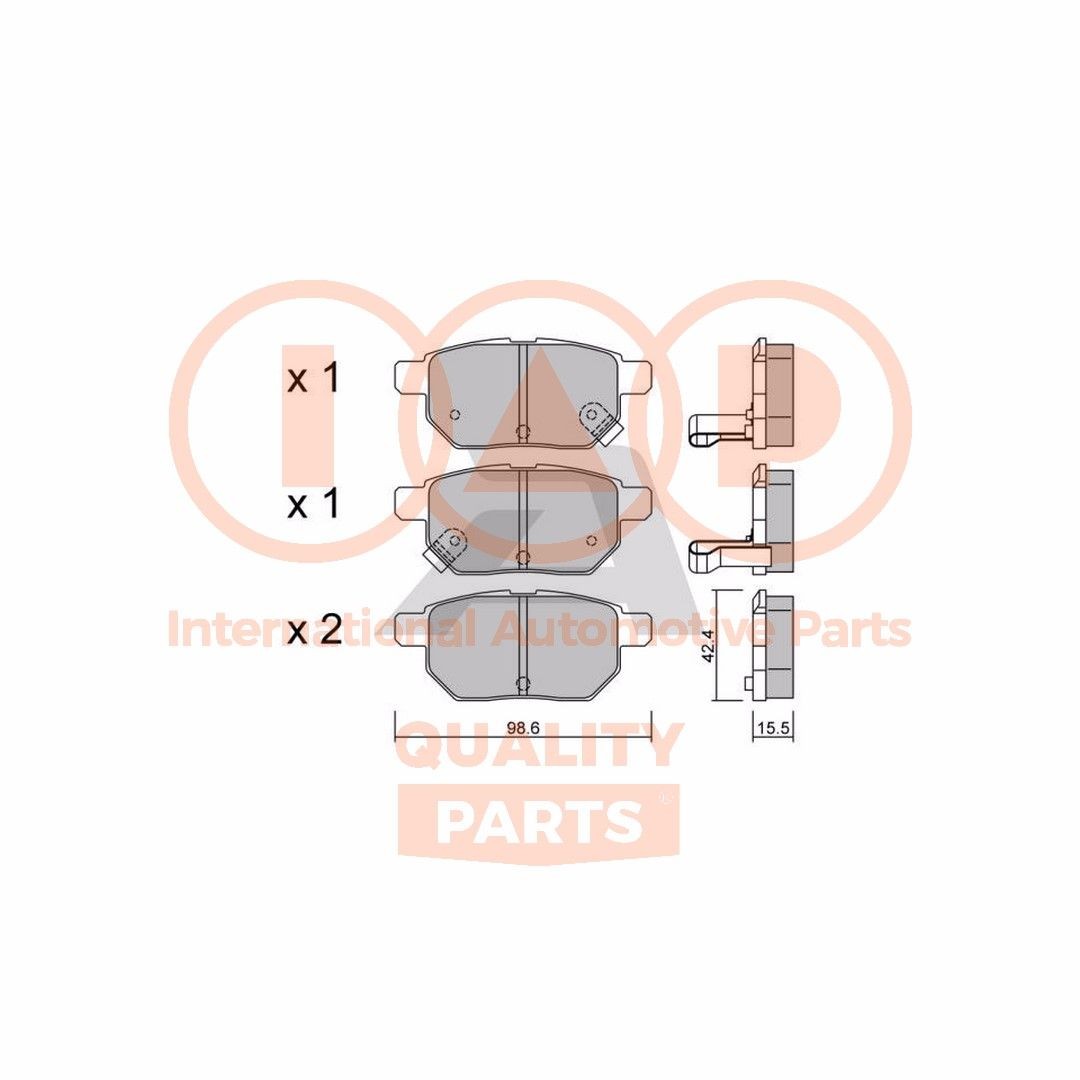 Toyota AURIS Disk brake pads 15173705 IAP QUALITY PARTS 704-17008P online buy