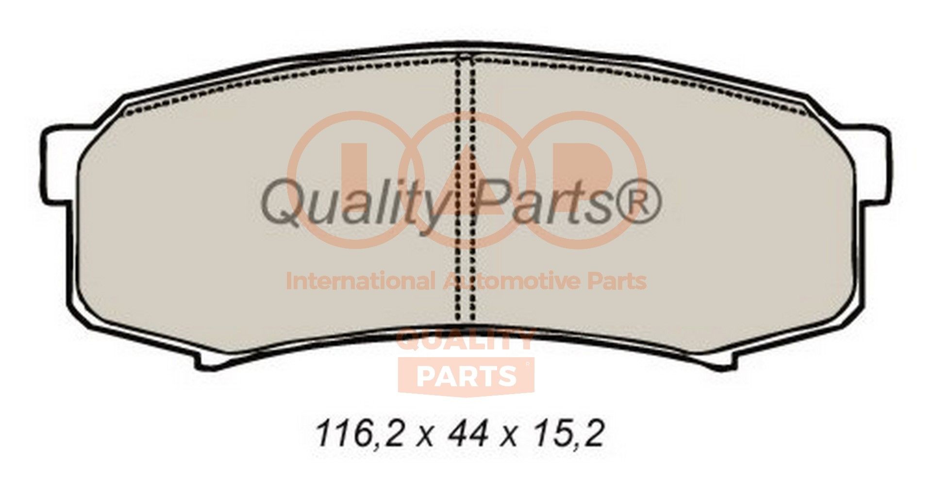 IAP QUALITY PARTS Rear Axle Height 1: 44mm, Width 1: 116,2mm, Thickness 1: 15,2mm Brake pads 704-17047P buy