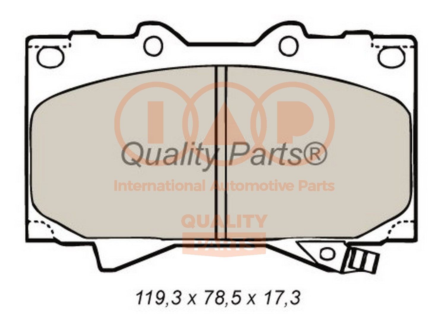 IAP QUALITY PARTS Front Axle Height 1: 78,5mm, Width 1: 119,3mm, Thickness 1: 17,3mm Brake pads 704-17052P buy