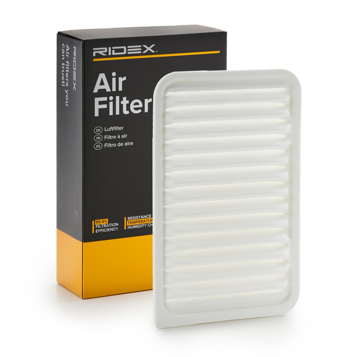 RIDEX 35,5mm, 164,5mm, 255,5mm, Filter Insert Length: 255,5mm, Width: 164,5mm, Height: 35,5mm Engine air filter 8A0946 buy