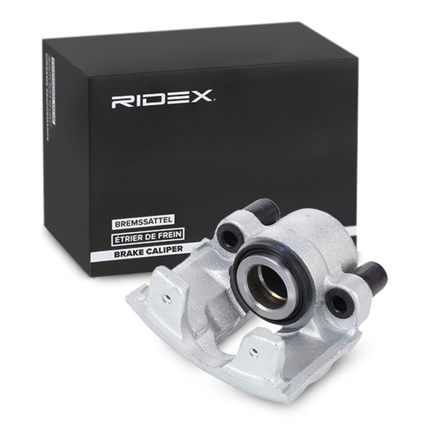 RIDEX 78B0890 Brake caliper Grey Cast Iron, 84,0mm, Rear Axle Left, with holding frame