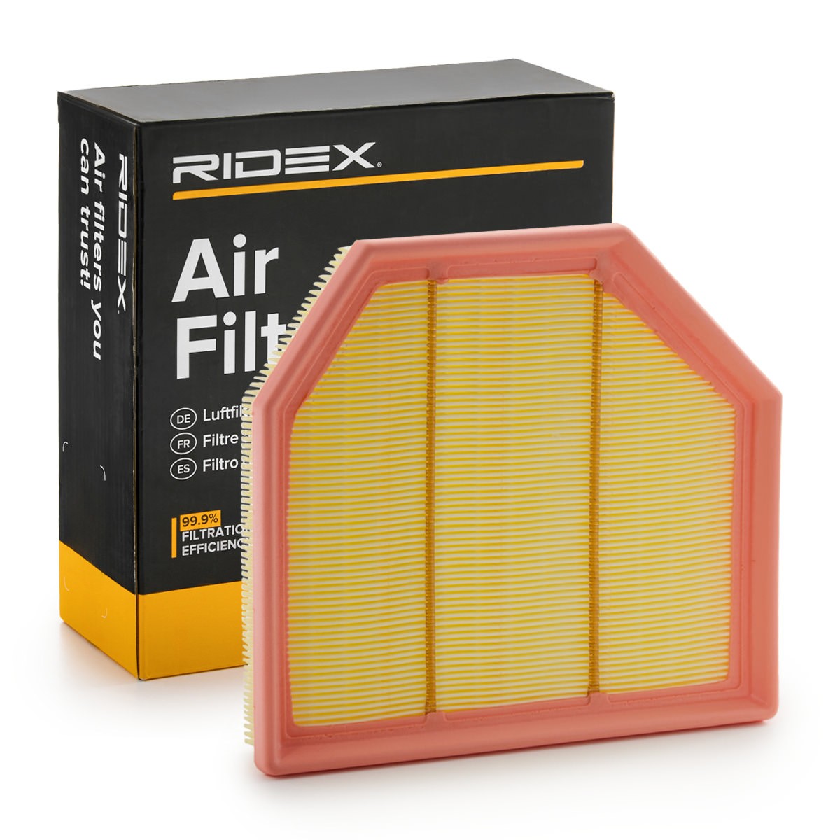 RIDEX 8A1143 Air filter 37,3mm, 235,6mm, 235,6mm, Filter Insert