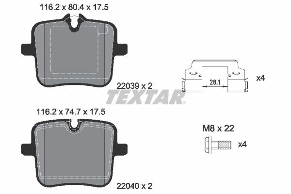 Great value for money - TEXTAR Brake pad set 2203901