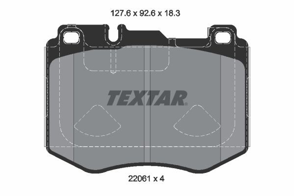 22061 TEXTAR prepared for wear indicator, with accessories Height: 92,6mm, Width: 127,6mm, Thickness: 18,3mm Brake pads 2206103 buy