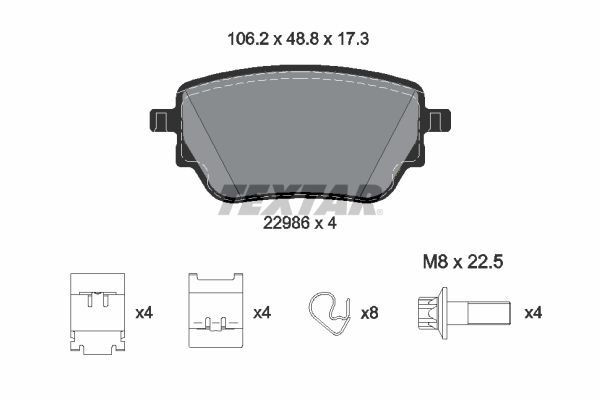 TEXTAR 2298601 Brake pads MERCEDES-BENZ GLB 2019 in original quality