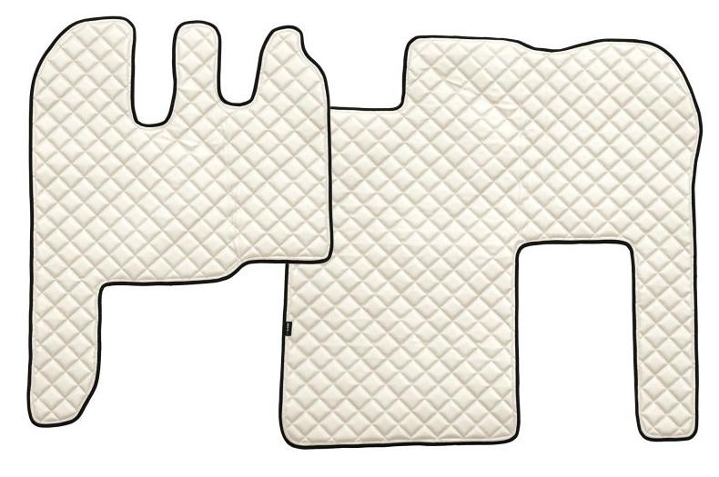 F-CORE FL15 CHAMP Floor mats Leatherette, Front, Quantity: 2, Ivory White