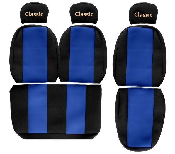 WOLTU 5er Sitzbezüge Auto Einzelsitzbezug universal Größe, Komplettset ,Schwarz-Blau