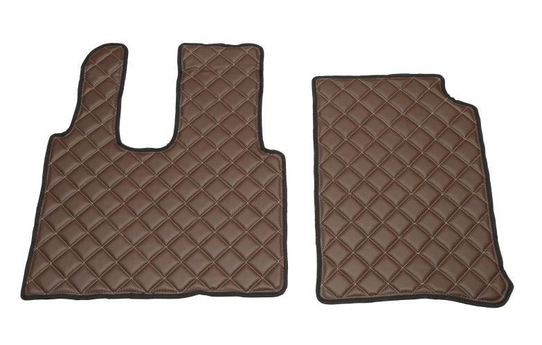 F-CORE FF03 BROWN Floor mats Leatherette, Front, Quantity: 2, brown
