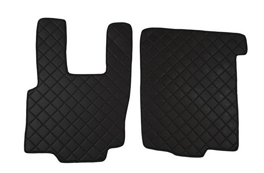 F-CORE FF04 BLACK Floor mats Leatherette, Front, Quantity: 2, black
