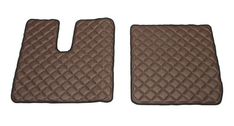 F-CORE FF05 BROWN Floor mats Leatherette, Front, Quantity: 2, brown
