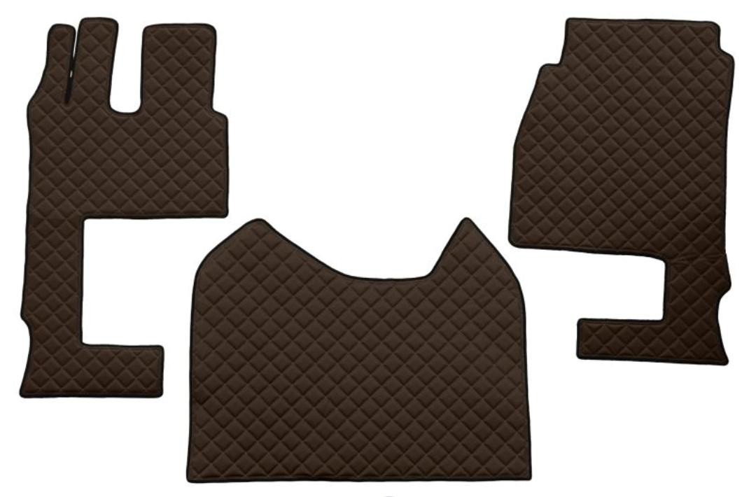 FL04 BROWN F-CORE Floor mats MERCEDES-BENZ Leatherette, Front, Quantity: 3, brown
