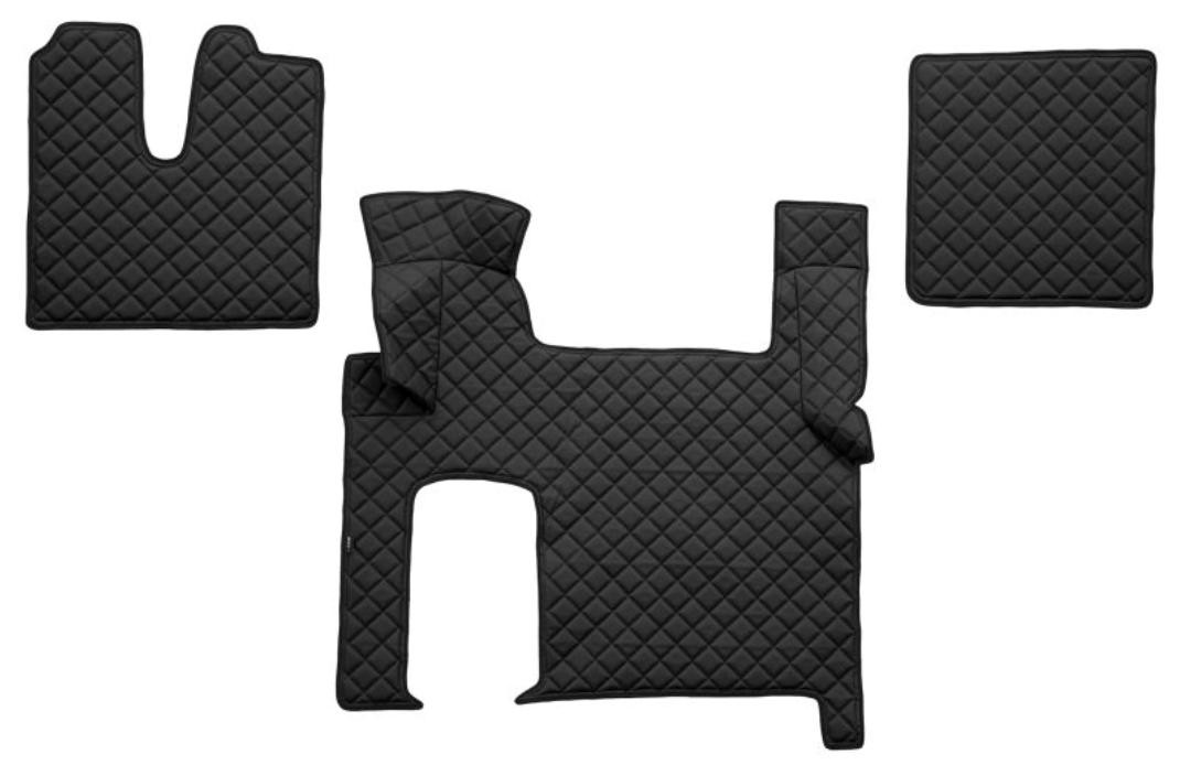 F-CORE FL06 BLACK Floor mats Leatherette, Front, Quantity: 3, black