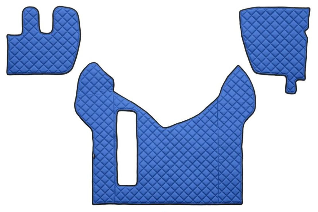 F-CORE FL07 BLUE Floor mats Leatherette, Front, Quantity: 3, blue