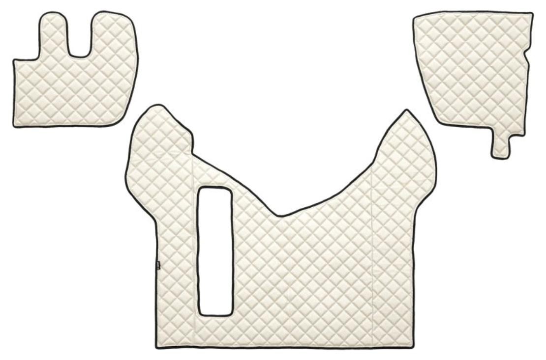 F-CORE FL07 CHAMP Floor mats Leatherette, Front, Quantity: 3, Ivory White