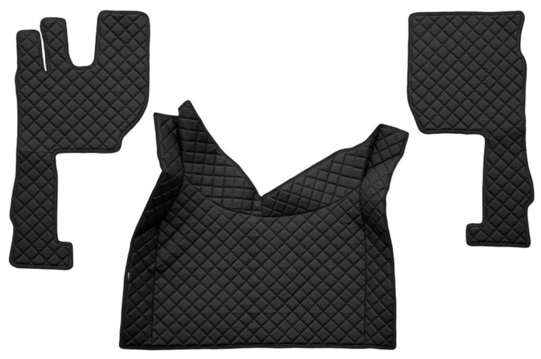 F-CORE FL08 BLACK Floor mats Leatherette, Front, Quantity: 3, black