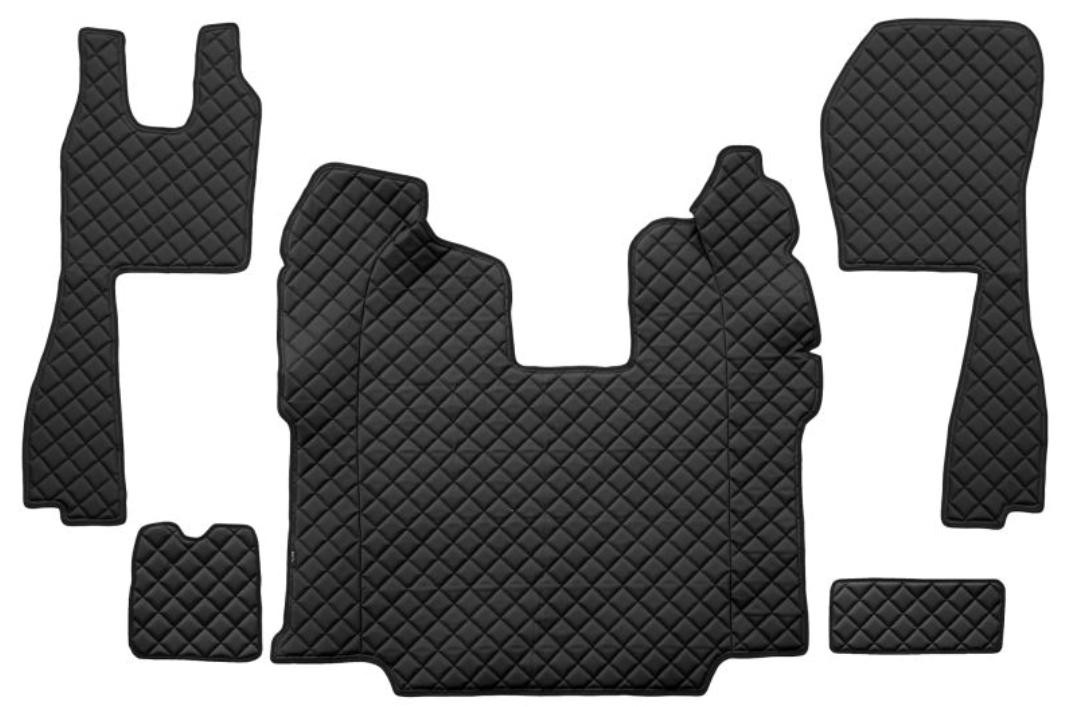 F-CORE FL10 BLACK Floor mats Leatherette, Front, Quantity: 5, black