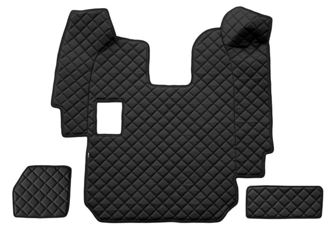 F-CORE RH11 BLACK Floor mats Leatherette, Front, Quantity: 3, black