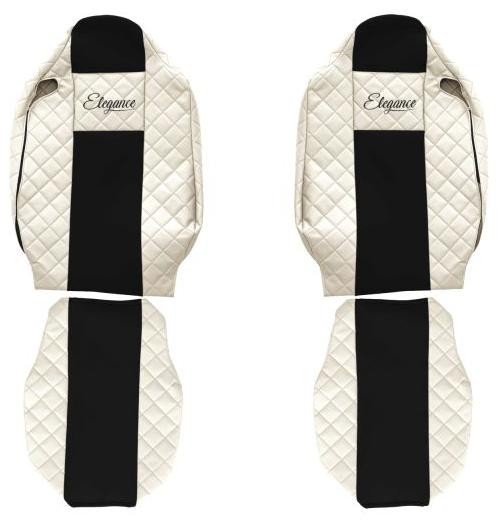 F-CORE Elegance Ivory White, Patterned, Leatherette, Front Number of Parts: 4-part Seat cover FX11 CHAMP buy