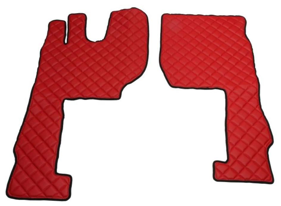 F-CORE FF07 RED Floor mats Leatherette, Front, Quantity: 2, red