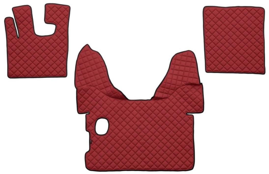 F-CORE FL01 RED Floor mats Leatherette, Front, Quantity: 3, red