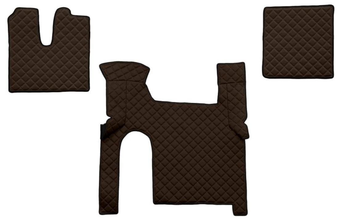 F-CORE FL30 BROWN Floor mats Leatherette, Front, Quantity: 3, brown