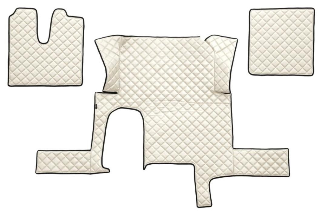 F-CORE FL29 CHAMP Floor mats Leatherette, Front, Quantity: 3, Ivory White