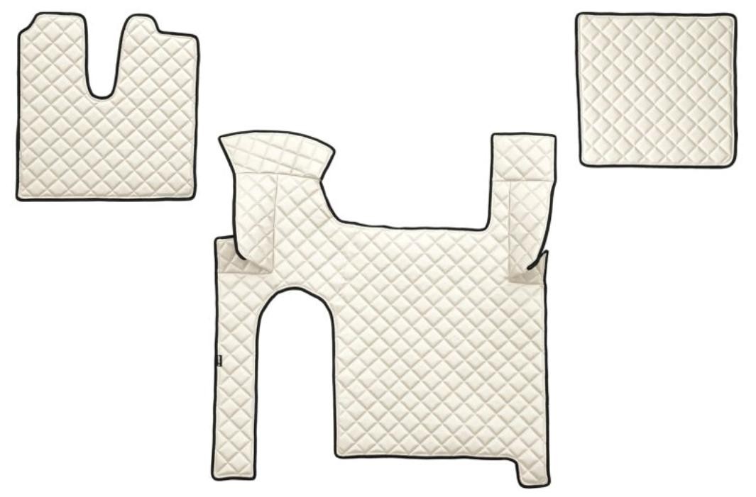 F-CORE FL30 CHAMP Floor mats Leatherette, Front, Quantity: 3, Ivory White