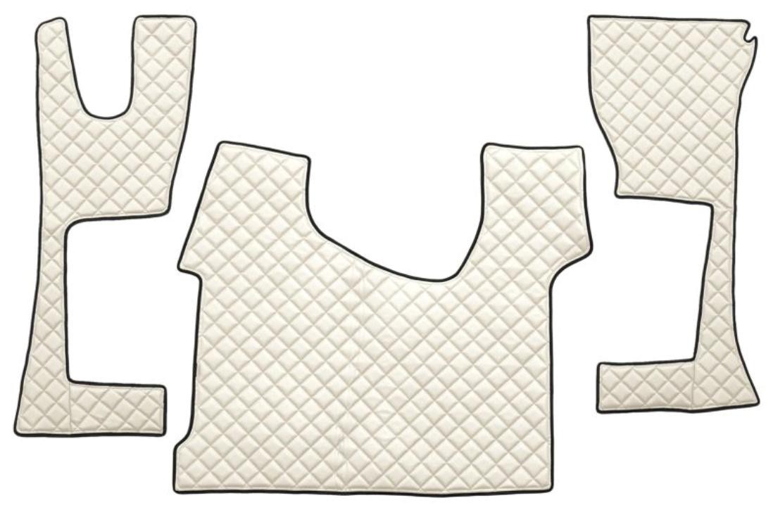 F-CORE FL34 CHAMP Floor mats Leatherette, Front, Quantity: 3, Ivory White