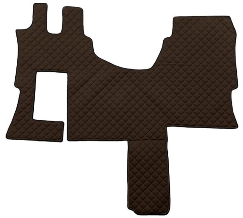 F-CORE FL33 BROWN Floor mats Leatherette, Front, Quantity: 1, brown