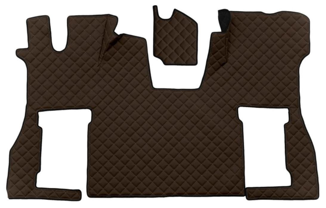 Foot mats F-CORE Leatherette, Front, Quantity: 2, brown - FL38 BROWN