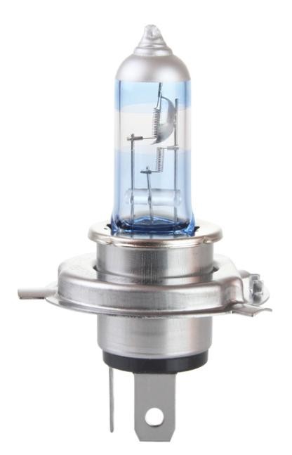 01405 AMiO Fog lamp bulb DAIHATSU H4 55W P43t, 4300K, Halogen, light blue, transparent, +130%