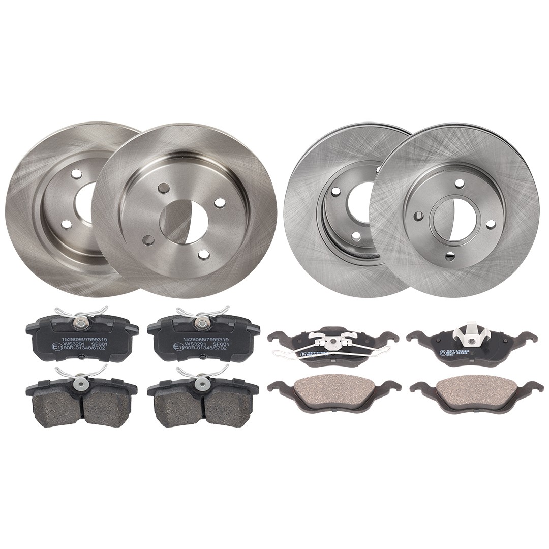 Brake discs and pads set 3405B0316 Ford Focus dnw 2.0 112hp 82kW MY 2002