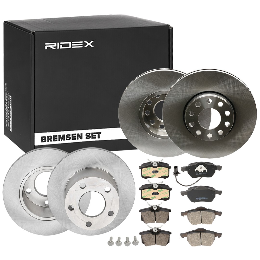 RIDEX 3405B0319 Brake discs and pads set Passat 3B6 2.8 190 hp Petrol 2004 price