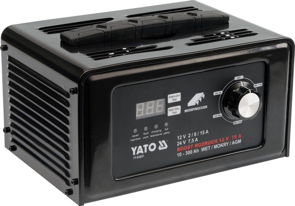 Chargeur de Batterie 12/24V 25A 350Ah Yato YT-8305 