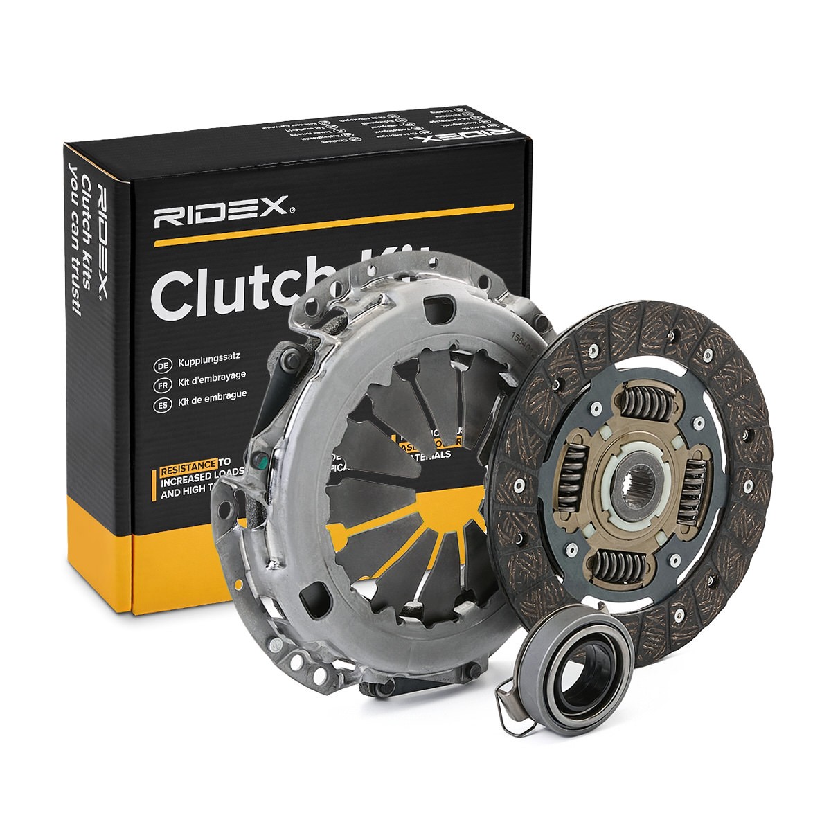 RIDEX 479C0308 Clutch kit three-piece, with synthetic grease, with clutch release bearing, 201mm