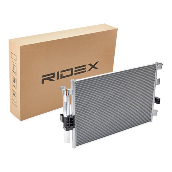 RIDEX 448C0297 Air conditioning condenser with dryer, 591 x 378 x 16 mm, Aluminium, R 134a
