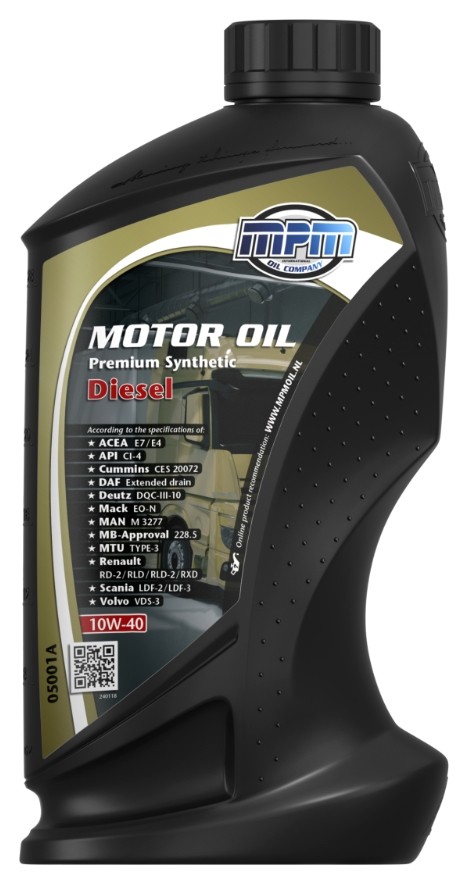 MPM Premium Synthetic, Diesel 05001A Engine oil 10W-40, 1l, Part Synthetic Oil