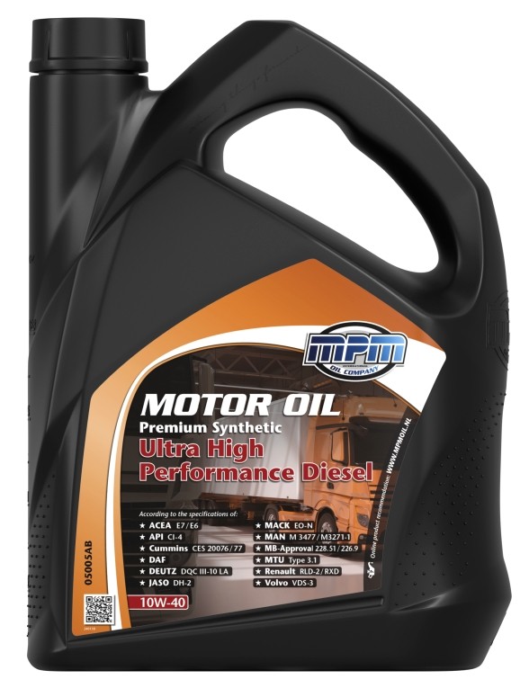 MPM Ultra High, Performance Diesel 05005AB Engine oil 10W-40, 5l, Part Synthetic Oil